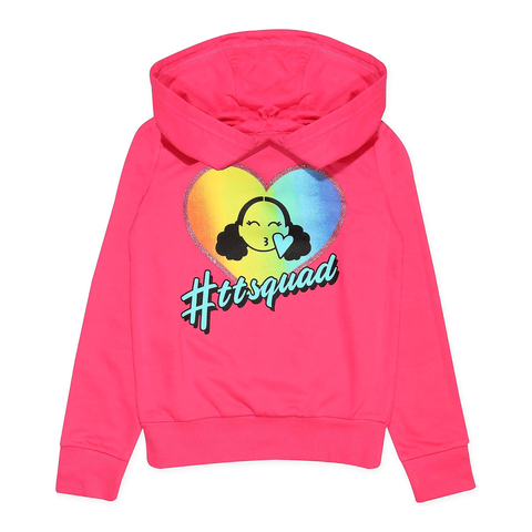 Hearts By Tiana TT Squad Girls Pullover Hoodie Pink