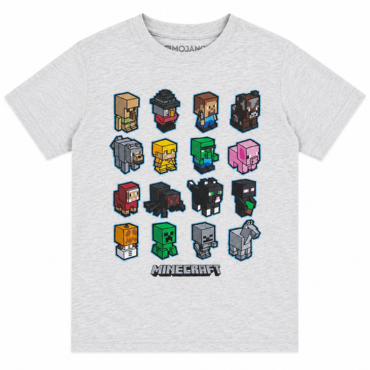 Minecraft Mini Mobs Boys T-Shirt Heather Grey