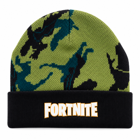 Fortnite Kids Camo Beanie Forest Green