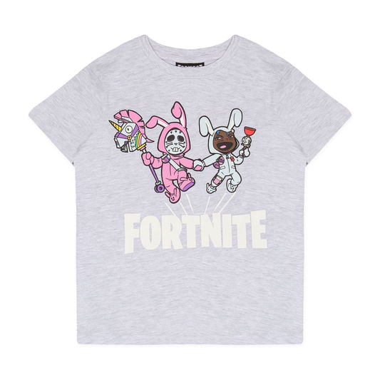 Fortnite Bunny Touble Boys T-Shirt Heather Grey
