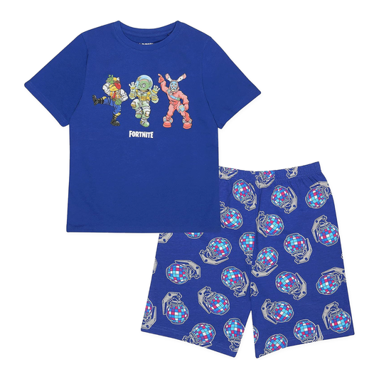 Fortnite Beef Boss Leviathan and Rabbit Raider Kids Short Pyjamas Set Navy