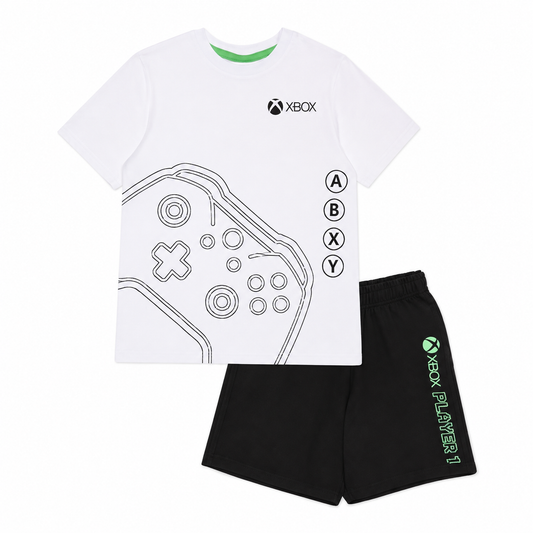 Xbox Controller Kids Short Pyjamas Set White/Black