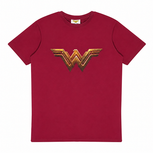 DC Wonder Woman 1984 Logo Boys T-Shirt Burgundy