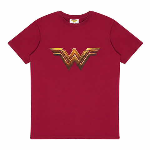 DC Wonder Woman 1984 Logo Boys T-Shirt Burgundy