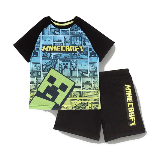 Boys Minecraft Comic Kids Short Pyjamas Set Multicoloured