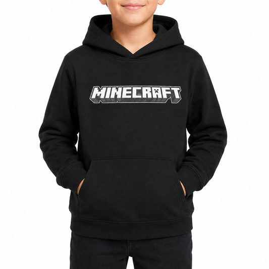 Minecraft Boys Pullover Hoodie Black