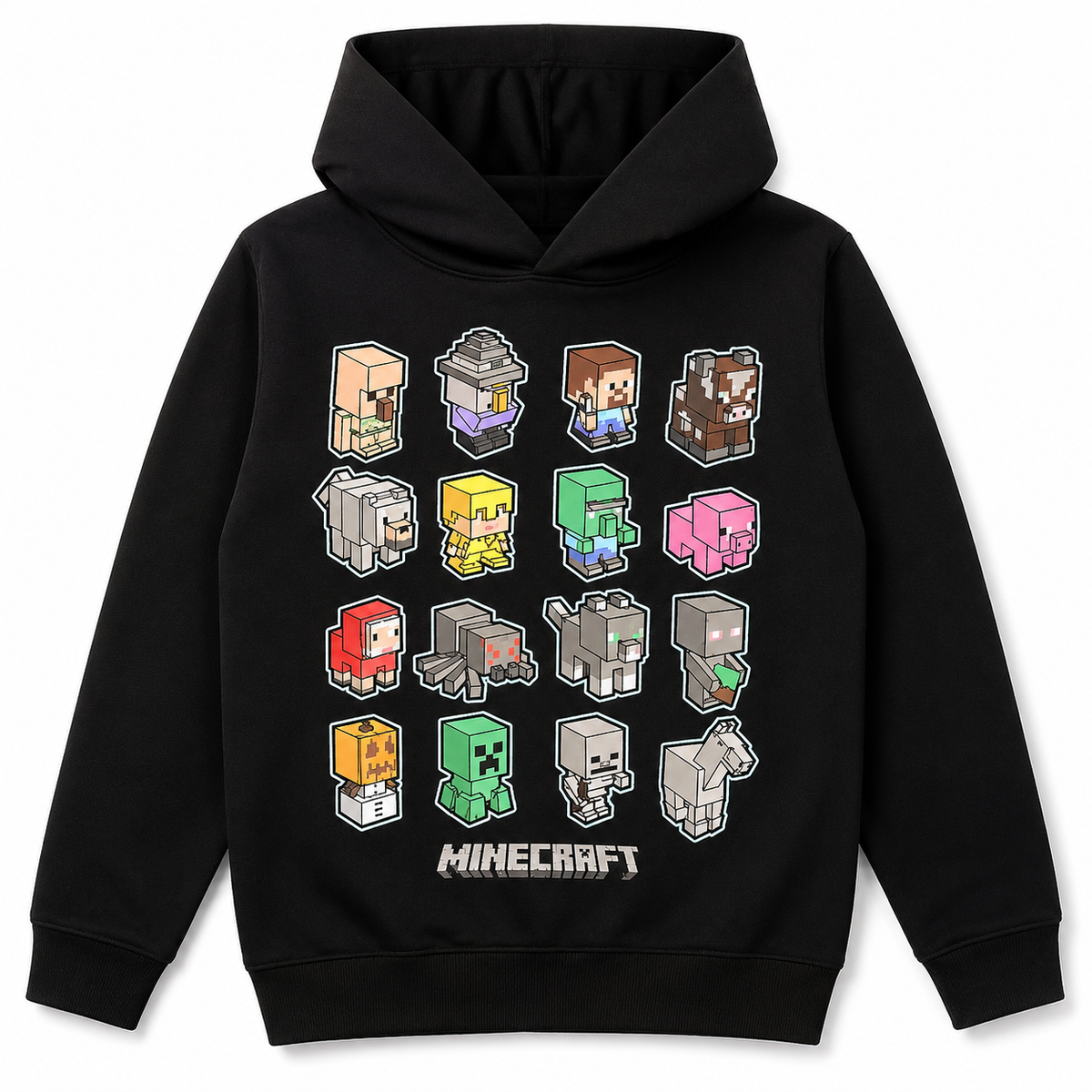 Minecraft Mini Mobs Boys Pullover Hoodie Black