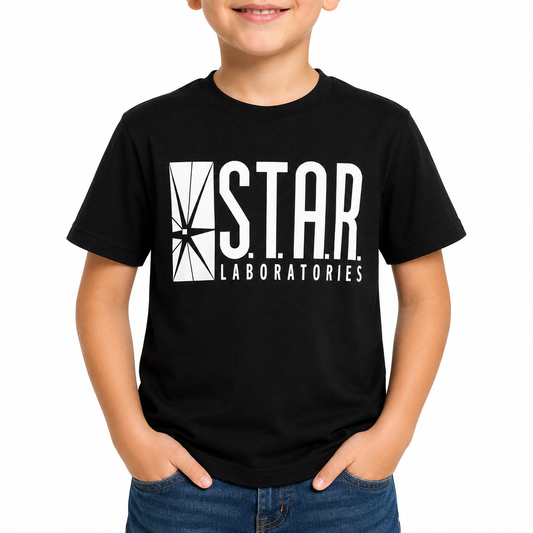 DC Comics Originals Star Laboratories Boys T-Shirt Black