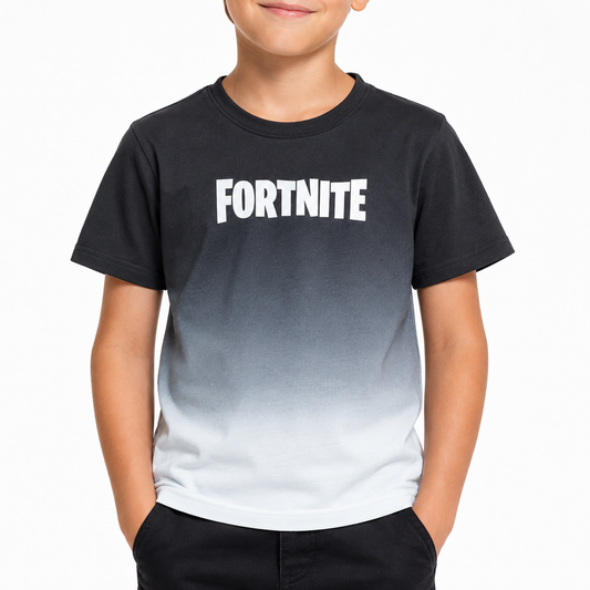 Fortnite Boys T-Shirt Dip Dye Charcoal Grey
