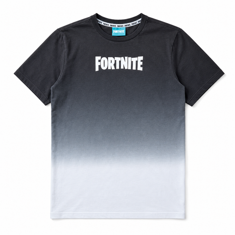 Fortnite Boys T-Shirt Dip Dye Charcoal Grey