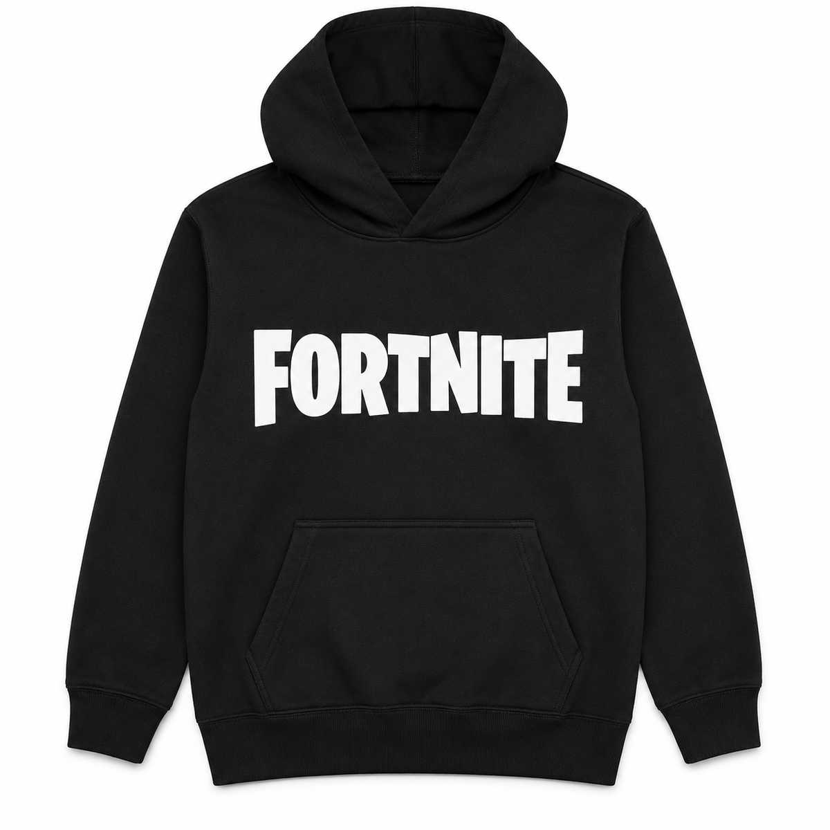 Fortnite Text Logo Boys Pullover Hoodie Black