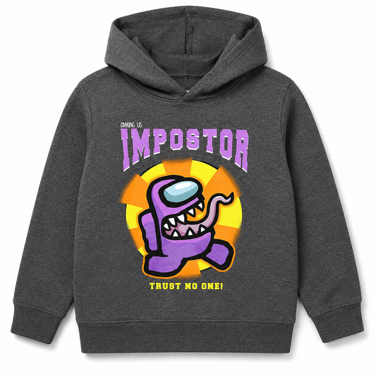 Among Us Imposter Boys Pullover Hoodie Charcoal