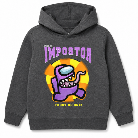 Among Us Imposter Boys Pullover Hoodie Charcoal