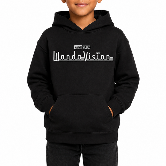 Wanda Vision Logo Boys Pullover Hoodie Black