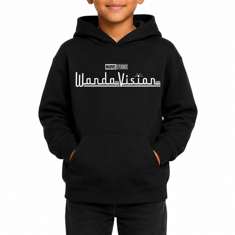 Wanda Vision Logo Boys Pullover Hoodie Black