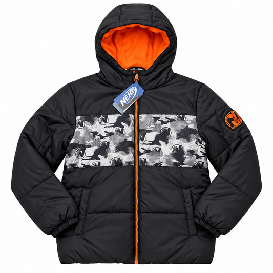 Nerf Logo Boys Puffa Jacket Black