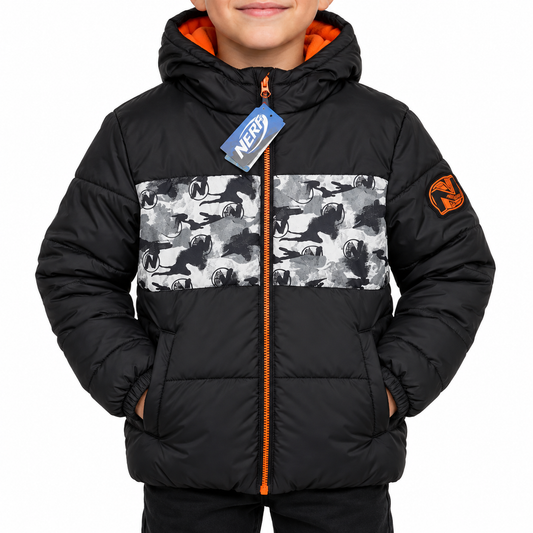 Nerf Logo Boys Puffa Jacket Black