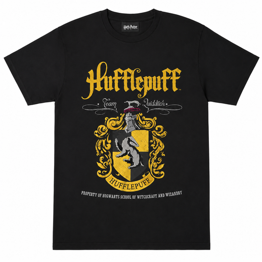 Harry Potter Hufflepuff Crest Boys T-Shirt Black