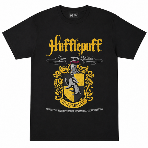 Harry Potter Hufflepuff Crest Boys T-Shirt Black