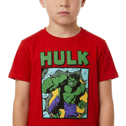Marvel Comics Hulk Smash Boys T-Shirt Red