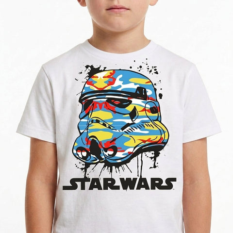 Star Wars Stormtrooper Bright Cano Helmet Boys T-Shirt White