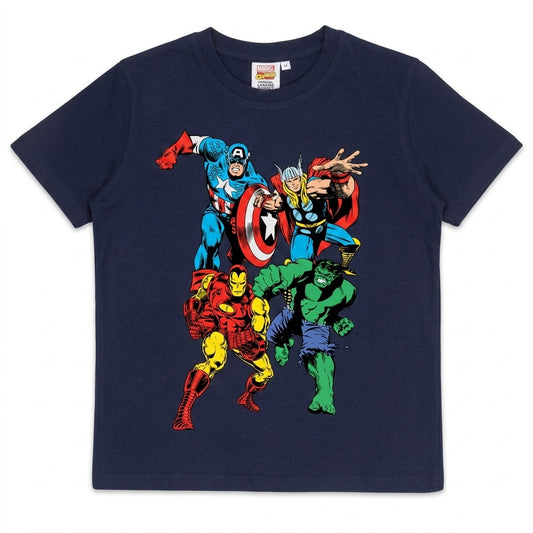 Marvel Comics Classic Characters Boys T-Shirt Navy