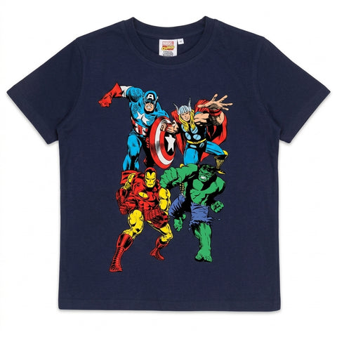 Marvel Comics Classic Characters Boys T-Shirt Navy