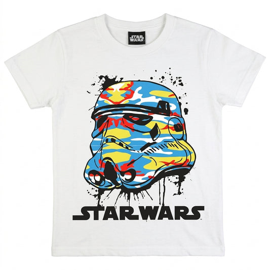 Star Wars Stormtrooper Bright Cano Helmet Boys T-Shirt White
