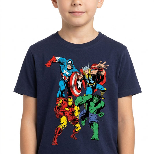 Marvel Comics Classic Characters Boys T-Shirt Navy