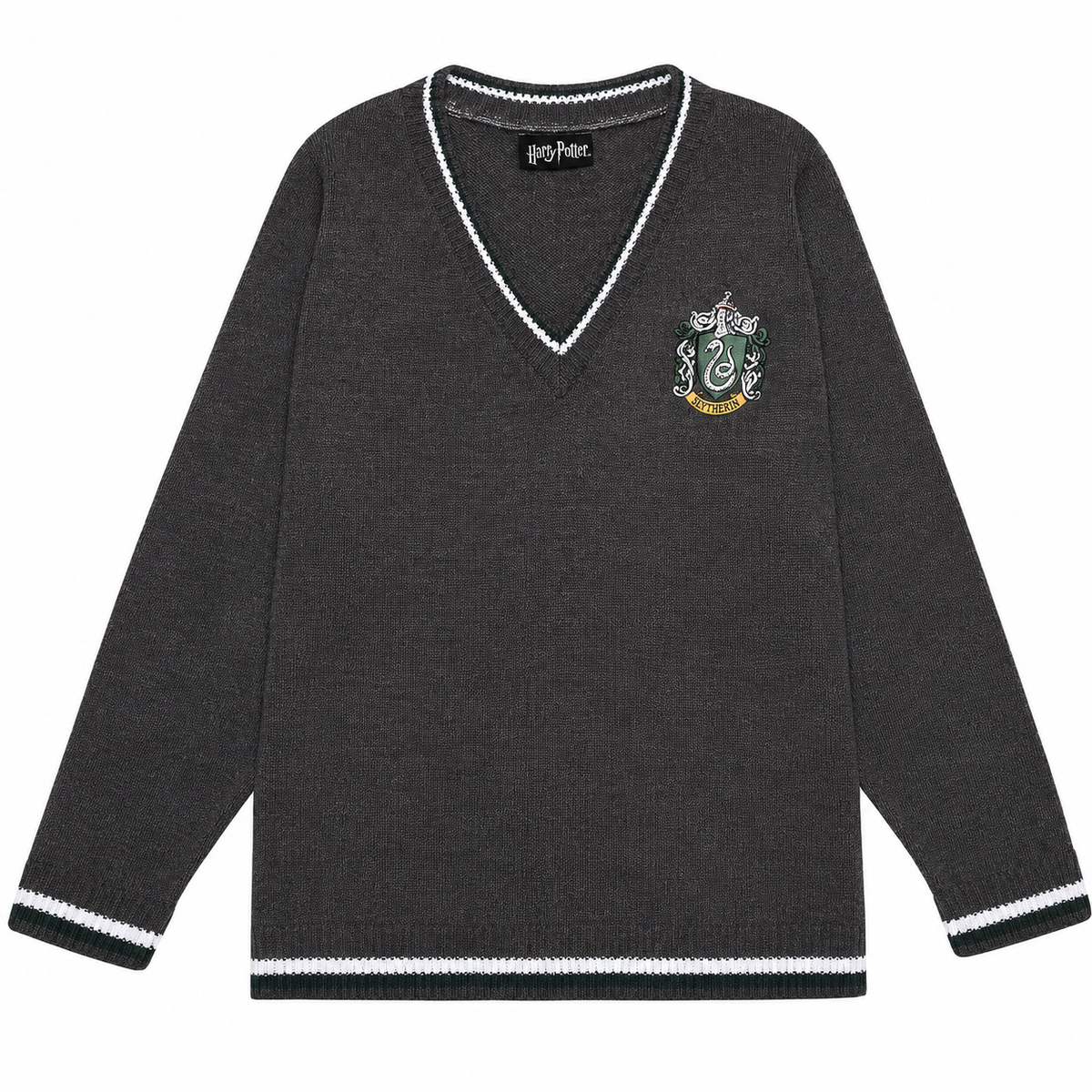 Harry Potter Slytherin Boys Knitted Jumper Charcoal