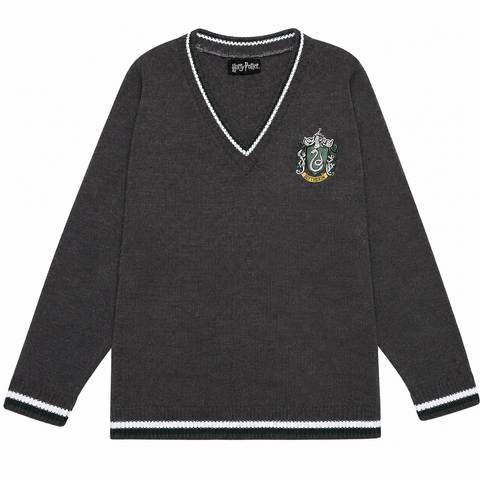 Harry Potter Slytherin Boys Knitted Jumper Charcoal