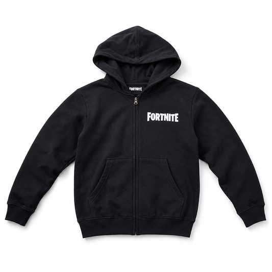 Fortnite Boys Zipped Hoodie Black