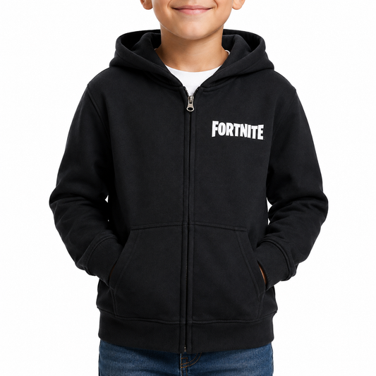 Fortnite Boys Zipped Hoodie Black