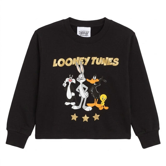 Looney Tunes Group Stars Cropped Sweatshirt Girls