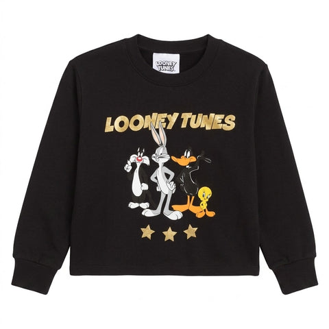 Looney Tunes Group Stars Cropped Sweatshirt Girls