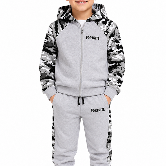 Fortnite Tracksuit Grey Camo Boys