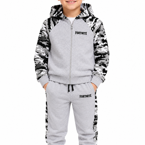 Fortnite Tracksuit Grey Camo Boys