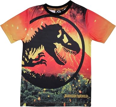 Jurassic World Lava Logo Boys T-Shirt Orange.