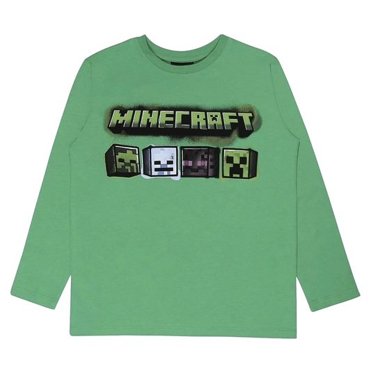 Minecraft Boys Long Sleeve T-Shirt Green