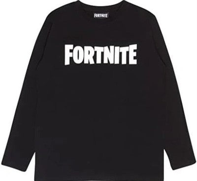 Fortnite Text Logo Boys Long Sleeve T-Shirt Black