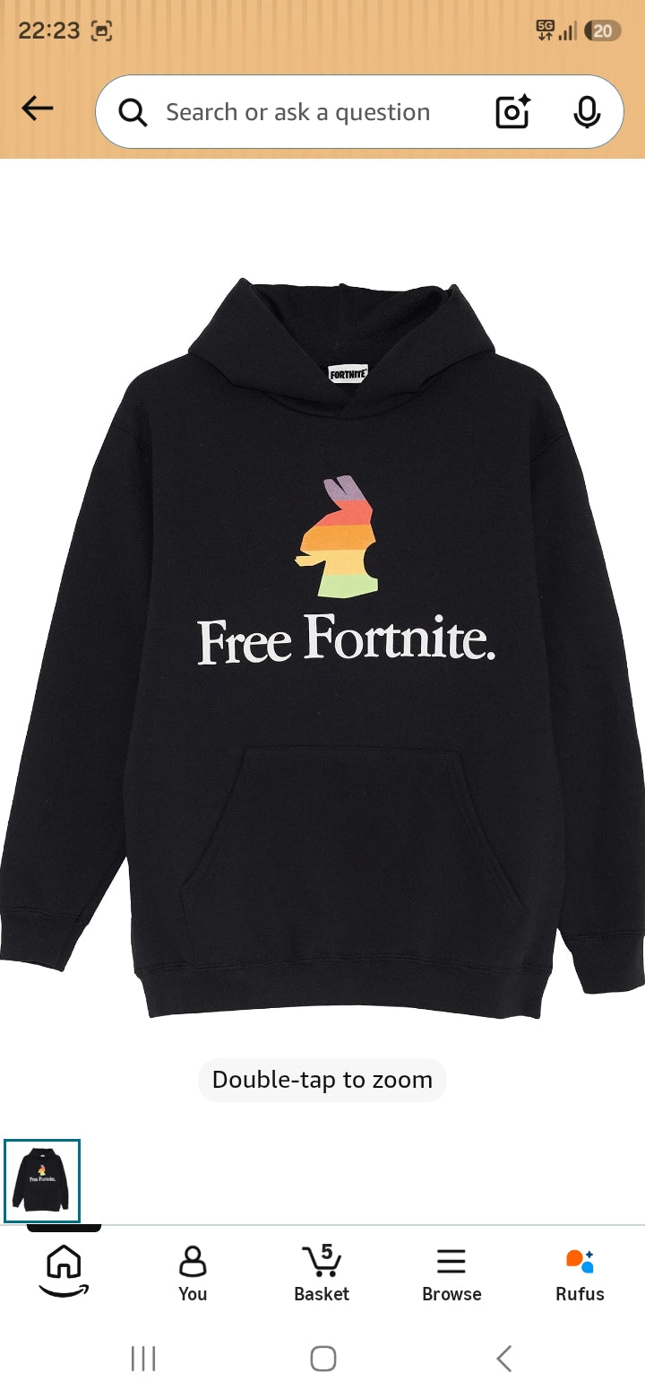 Fortnite Free Fortnight Boys Pullover Hoodie Black
