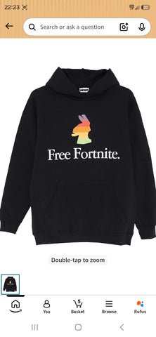 Fortnite Free Fortnight Boys Pullover Hoodie Black